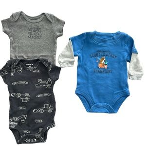 Carter's Newborn 3 piece Set Construction Trucks & Scooter long-sleeve bodysuite